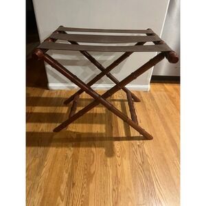 Vintage Bombay Co Faux Bamboo Folding Luggage Rack/Butlers Table Wood 1998 12MS